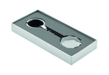 Logo trade corporate gift photo of: Glass round award key ring